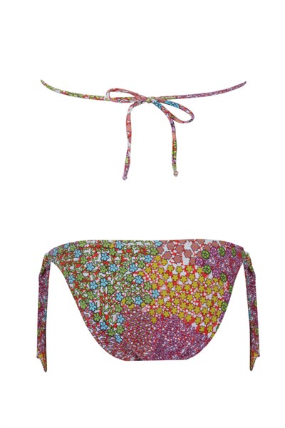 1568 Padli Tokalı Üçgen Pembe Desenli Bikini takım