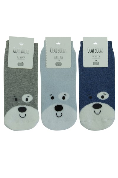 3'lü  Kışlık Kalın Erkek Bebek Havlu Soket Çorap