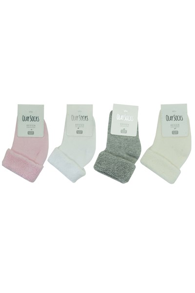 4'lü Kışlık Kalın Kız Bebek Havlu Soket Çorap