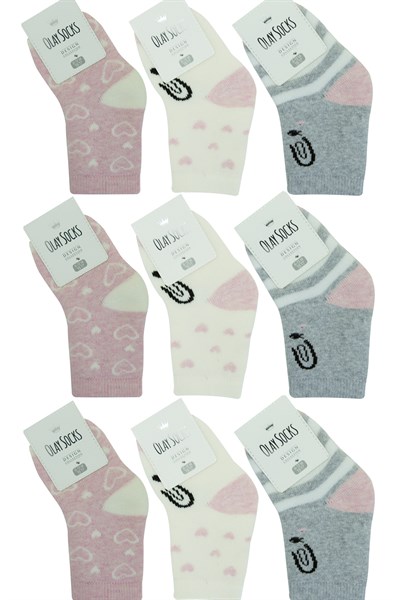 9'lu Kışlık Kalın Kız Bebek Havlu Soket Çorap
