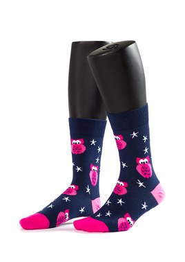 Baykuş Desenli Çorap