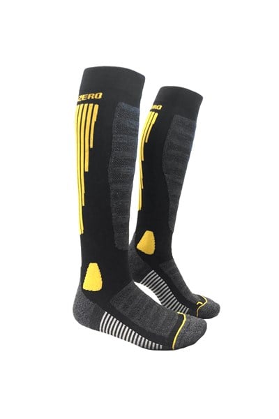 Belowzero Diz altı Havlu Taban Yünlü 2'li Set Erkek Kayak Çorabı Sarı