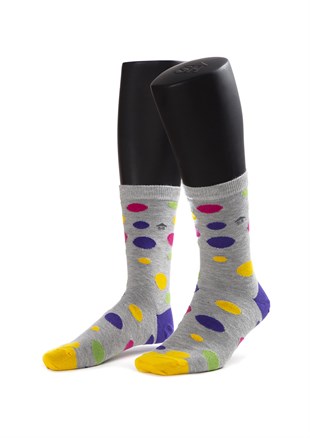 Renkli Puantiye Desenli Çorap