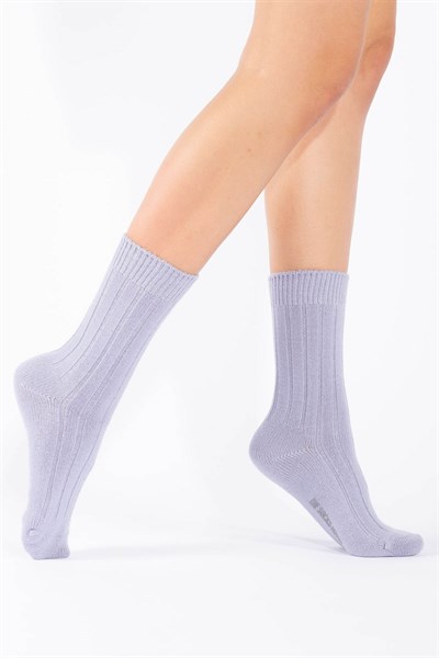 Kadın Yünlü Derbili Bot Çorabı