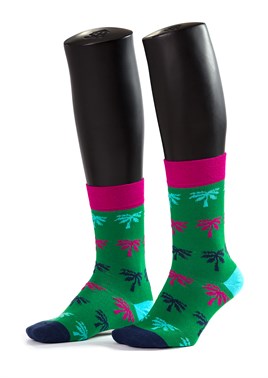Palmiye Desenli Çorap